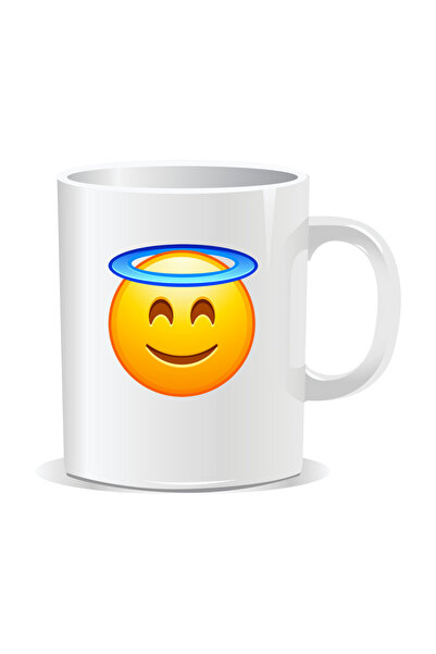 OEM Cana personalizata cu Emoji, Ingeras - Interior alb