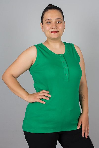 Truva XXL Plus Size Cotton Combed Ribbed Snap Sleeveless T-Shirt – Comfortable and Stylish Choice!