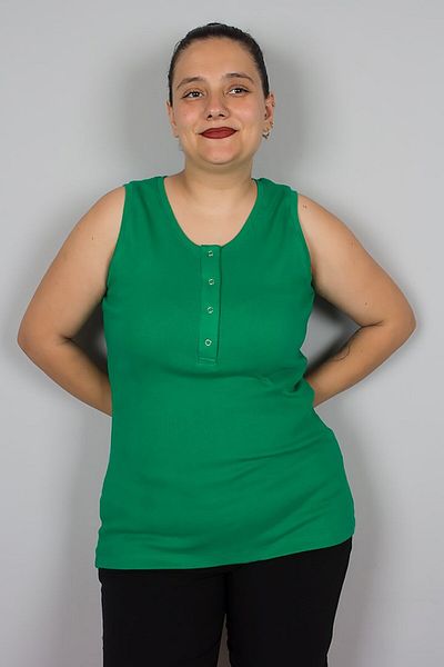 Truva XXL Plus Size Cotton Combed Ribbed Snap Sleeveless T-Shirt – Comfortable and Stylish Choice!