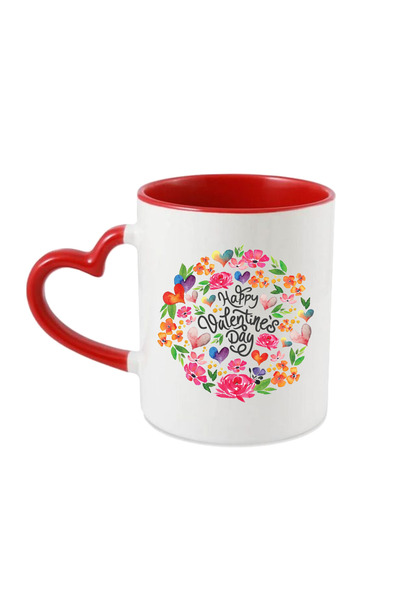 OEM Personalized mug for Valentines Day, Happy Valentines Day floral