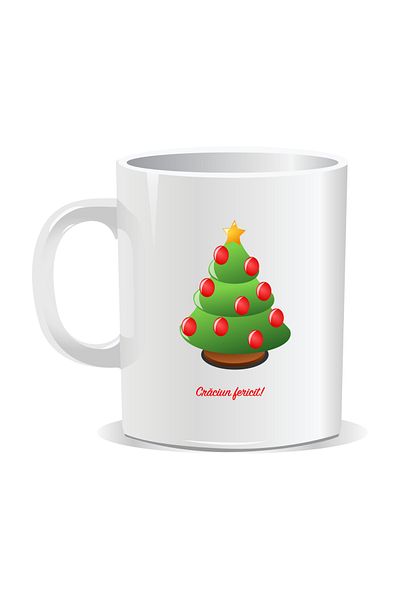 OEM Personalized Christmas mug, Decorated Tree - White interior