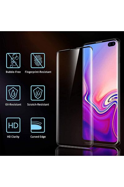 OEM Glass film for Samsung Galaxy S10, with colored edges Black
