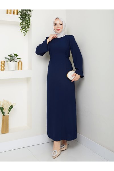 SERRA MODA rochie largi cu maneci cu curea pentru hijab crepon