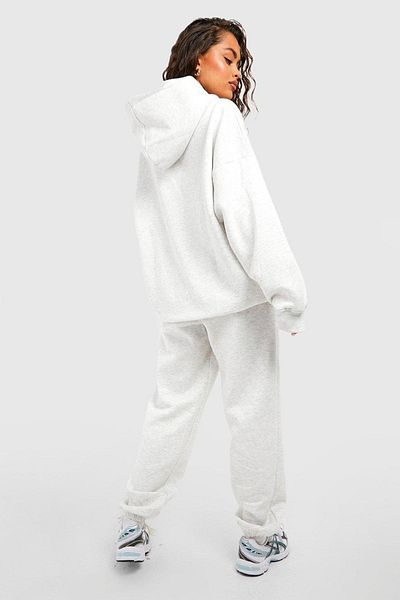 Boi Dsgn Studio Est.06 Tracksuit Set - Gray Printed Suit Jogger Sweatshirt Rubber Leg Hooded