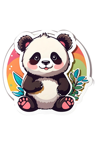 INOVATIX Σετ 8 τεμαχίων, Αυτοκόλλητο Happy Panda, INOVATIX®. 6 εκ.