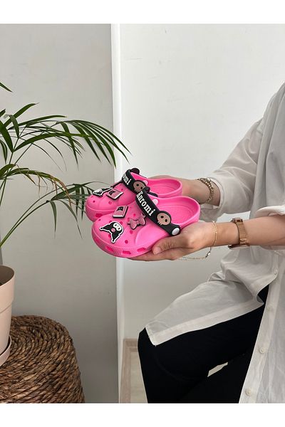 Behtah Kundura Kurromi My Melody Girl Child 6 Pieces Cross Jibbitz Decorated Gift Garden Pool Daily Sandals Slippers