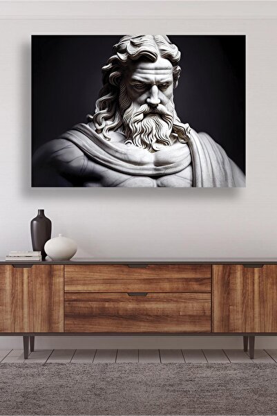 KOSS Dijital Pictură pe pânză cu sculptură mitologică, pânză cu mitologie greacă, pictură cu Zeus, pictură decorativă de design