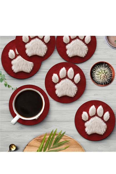 kutuTR Set of 6 Wooden Coasters Brd-008
