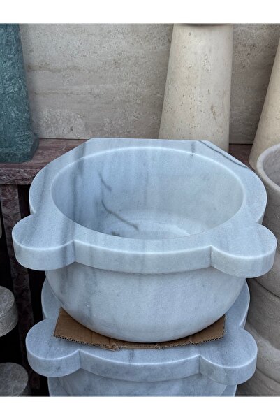 Polen Stone Mermer Hamam Kurnası – 42 cm Çap | 25 cm Yükseklik