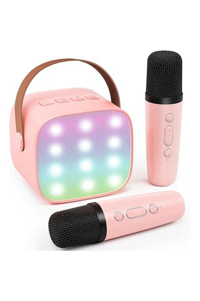 goBERA Karaoke Microphone for Kids, goBERA®, Bluetooth, Voice Effects, LED Lights, 2 Wireless Microphones