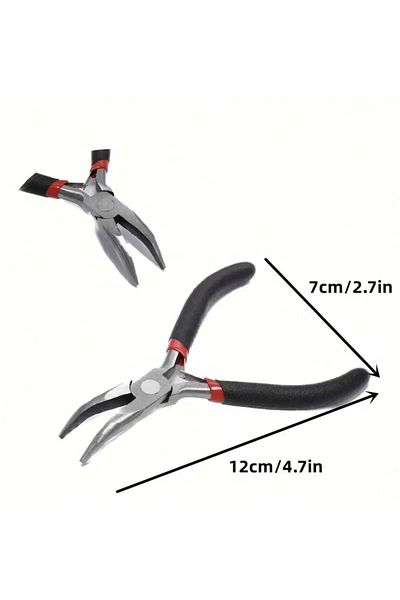 yiğit aksesuar 1Pcs Mini Jewelry and Handcrafted Curved Tip Pliers Jewelry Making