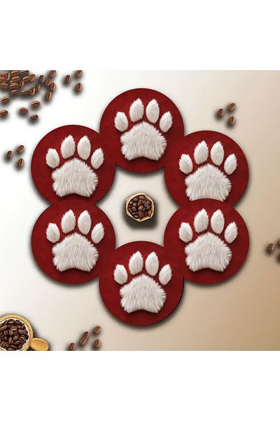 kutuTR Set of 6 Wooden Coasters Brd-008