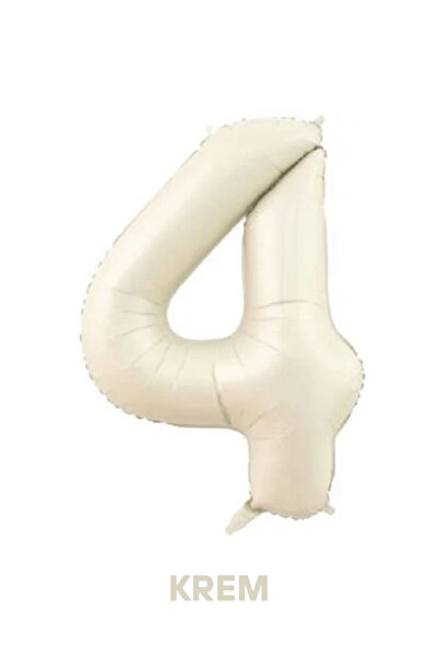 Bunloon Krem Renk 4 Rakam Dev Folyo Balon 76 cm Doğum Günü Parti Süsleme