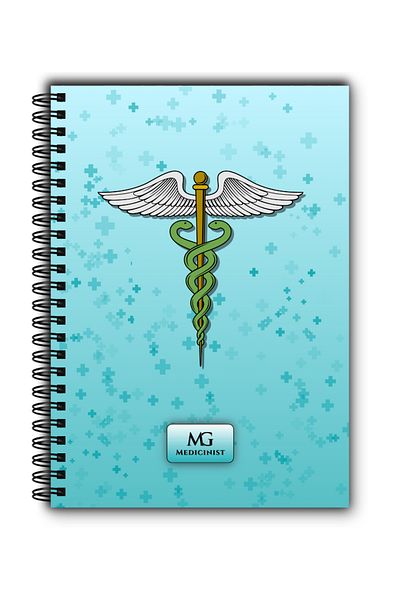 MG Medicinist Medical Notebook A5 - Caduceus - Vellum Sheets - 80 Sheets