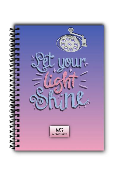 MG Medicinist Medical Notebook A5 - Let Your Light Shine - Vellum Sheets - 80 Sheets