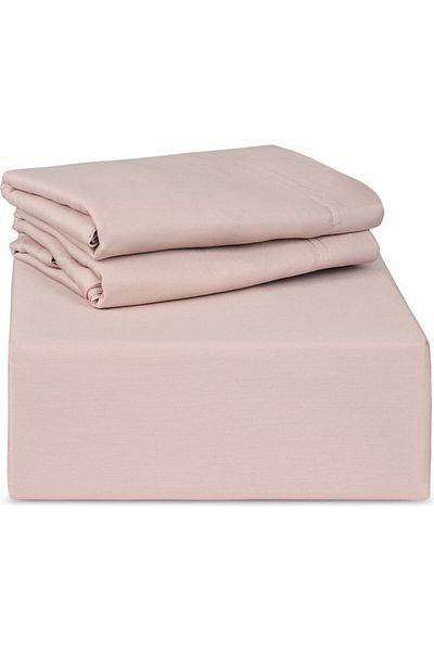 Trident : 3Piece 500 Thread Count 100 Cotton rich Solid Luxury Queen Bedsheet Set