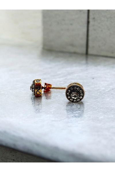 FUYA JEWELLERY Zirkon Taşlı Yuvarlak Küpe