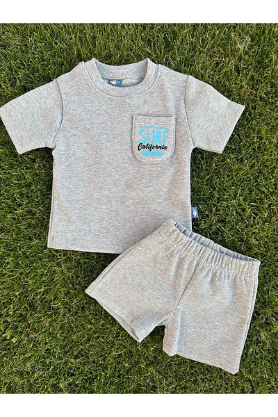 SANTRALBEBE Baby Boy Summer Cotton Corduroy Shorts Set