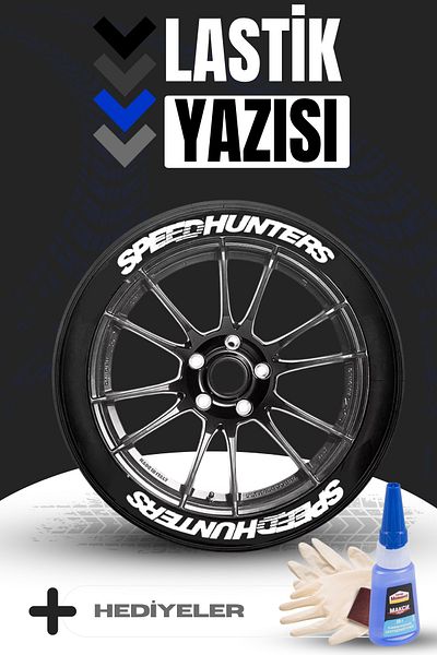 Baghes Speed ​​Hunters Motorcycle and Automobile Vehicle 3D Auto Engine Tire Lettering Sticker Emblem Set – 8 Pieces