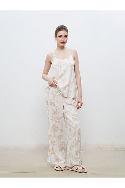 LC Waikiki Σετ γυναικείες πιτζάμες με στάμπα New Season U Neck - S5JN76Z8