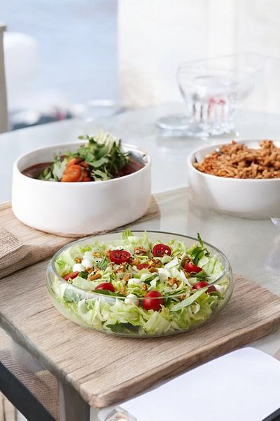 LUMİNA Flat Model Large Size Handmade Glass Salad Bowl – Elegant and Functional Tableware Elegance