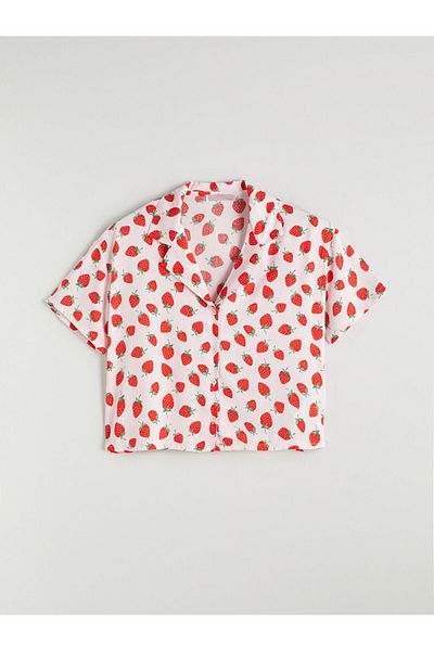 LC Waikiki Shirt Collar Printed Women's Pajamas Set