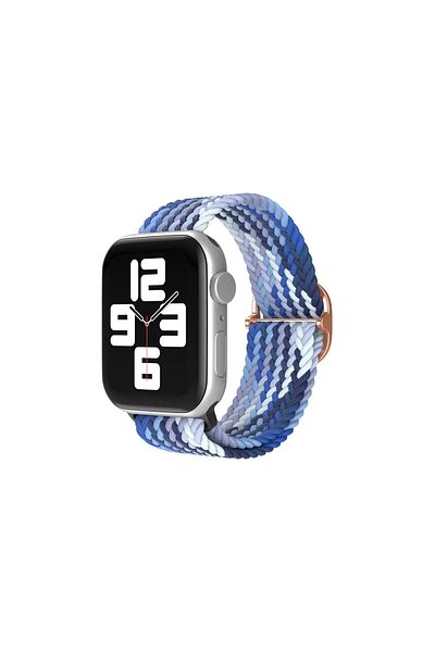 CepteToptan Apple Watch 38mm Star Cord - Navy Blue-Blue