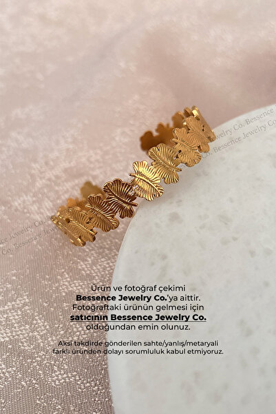 Bessence Jewelry Co Küçük Yaprak Kelepçe, Bileklik-Çelik,Ayarlanabilir