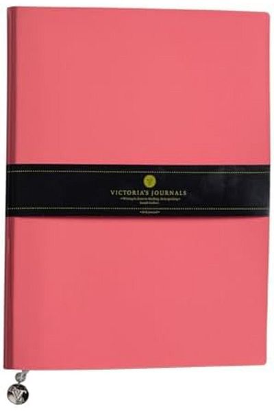 STOREMAX Muartshop Patent Leather Flexible Cover Striped Notebook, 19X25 cm -Mercan 871301