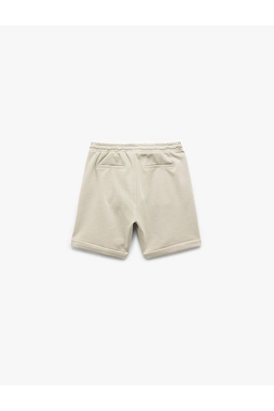 Koton New Season Bermuda Pique Fabric Pleated Waist Lace up Shorts