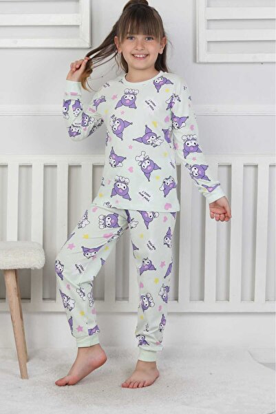 bunny hopp 100% Cotton Single Jersey Combed Cotton Fabric Long Sleeve Crew Neck Girls Pajama Set 3-8 Years