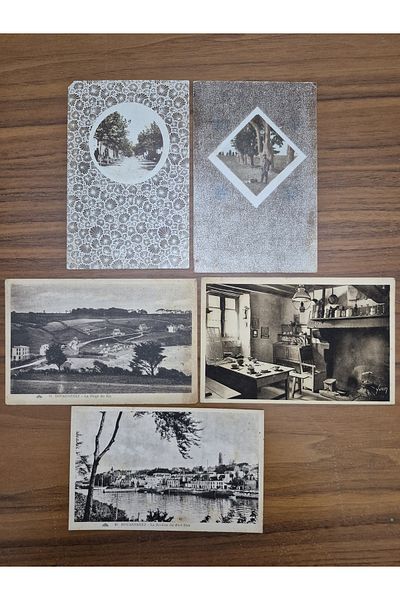 Edi Antik 5Pcs Postage Undelivered Foreign Postcards, Black and White Postcard 2
