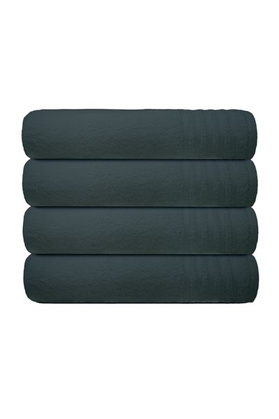 Trident : 4Piece 100 Cotton Smart Twist Bath Towel Set White 70x130cm