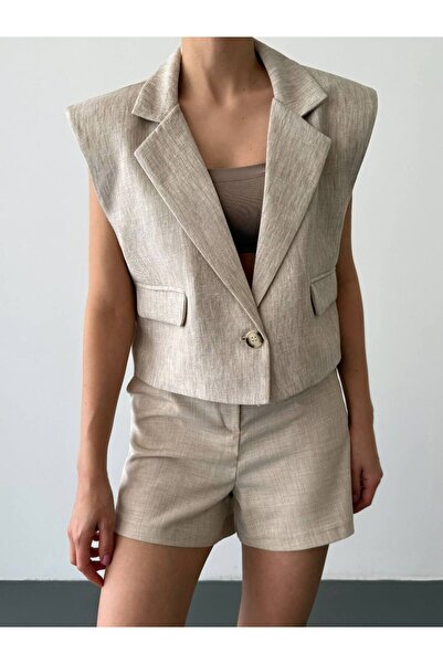 Ecenin Favorileri Linen Vest Shorts Set
