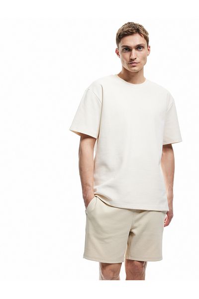 Koton New Season Pocket Detailed Pique Fabric Bermuda Shorts with Elastic Waist