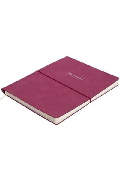 STOREMAX Muartshop Vegan Leather Flexible Cover Elastic Planner Lined Notepad 19X25 cm Fuchsia 8713