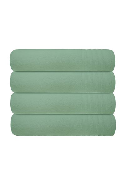 Trident : 4Piece 100 Cotton Smart Twist Bath Towel Set White 70x130cm