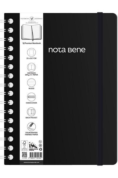 STOREMAX Muartshop Notebook with Bene Spiral Premium Hard Cover, 21X29,7 Cm, Line 871301