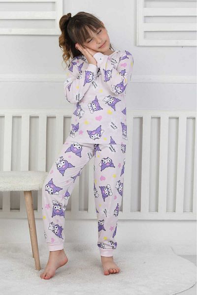 bunny hopp 100% Cotton Single Jersey Combed Cotton Fabric Long Sleeve Crew Neck Girls Pajama Set 3-8 Years