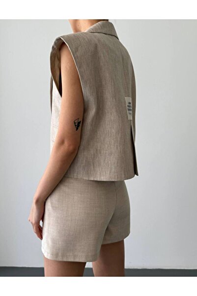 Ecenin Favorileri Linen Vest Shorts Set