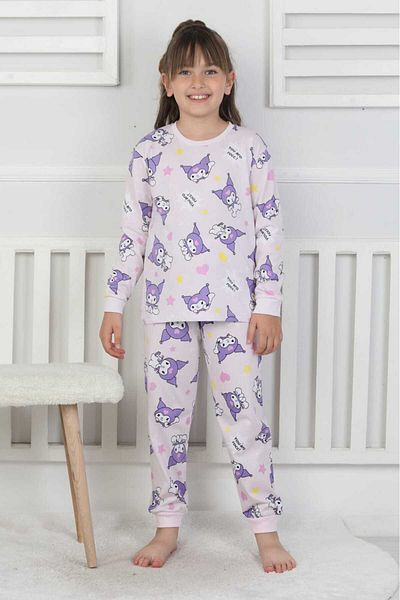 bunny hopp 100% Cotton Single Jersey Combed Cotton Fabric Long Sleeve Crew Neck Girls Pajama Set 3-8 Years