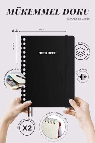 STOREMAX Muartshop Notebook with Bene Spiral Premium Hard Cover, 21X29,7 Cm, Line 871301