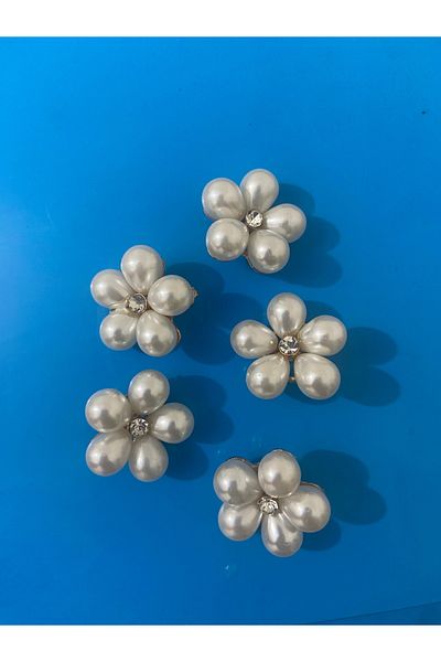 Ekvator 5 Pieces 32 Size Pearl Metal Gold Plated Buttons