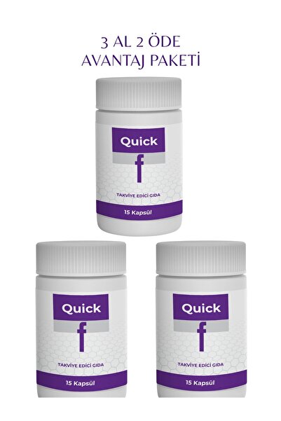 Quick F (Q.U.İ.C.K.-F.) Takviye Edici Gıda Kapsülü 3 Al 2 Öde Çay Hediyesiyle