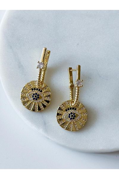 CHARMLUCKY Steel Stone Evil Earring
