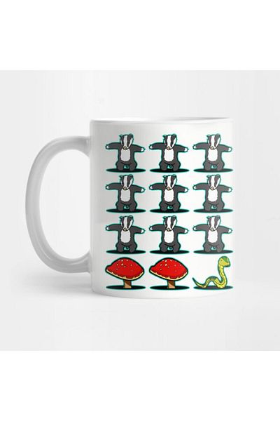 Pixxa Badger Badger Mushroom Snake - Funny Mug Cup