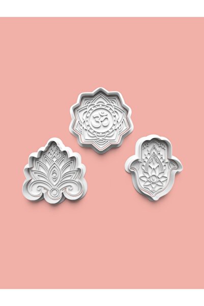 AKTASTORE قالب كوكيز ذو طابع ديني وقالب عجينة السكر، مجموعة من 3 قطع 0270-set