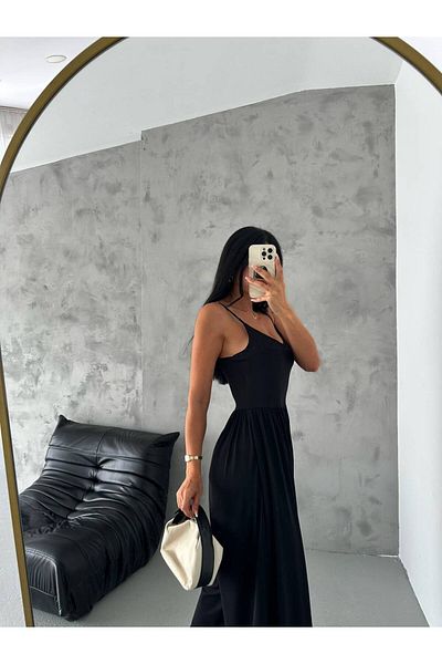 Butik Merrline Women's Rope Strap Stretchy Sandy Fabric Comfortable to Wear Out Jumpsuit