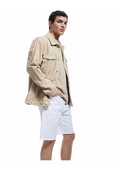 Koton New Season Regular Waist Cotton Bermuda Oversize Jean Shorts