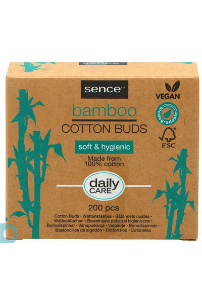 SENCE Beauty – Bețișoare Igienice din Bambus și Bumbac, 200 bucăți